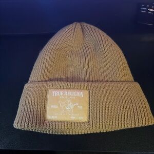 True Religion Women’s Beanie Hat One Size Fits All Cuffed Knit Style NWOT